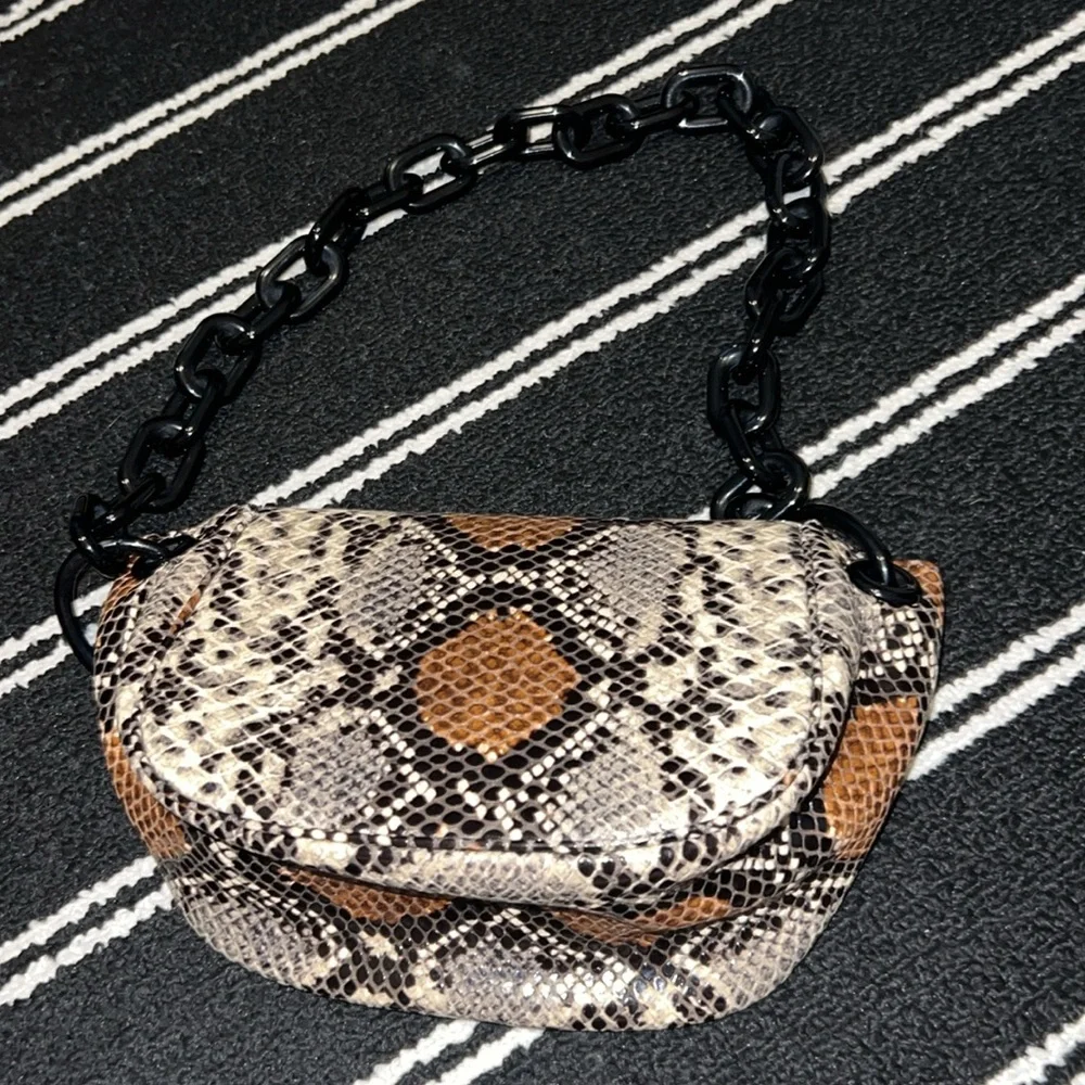 Simon Miller Bend Shoulder Bag in Snake Print